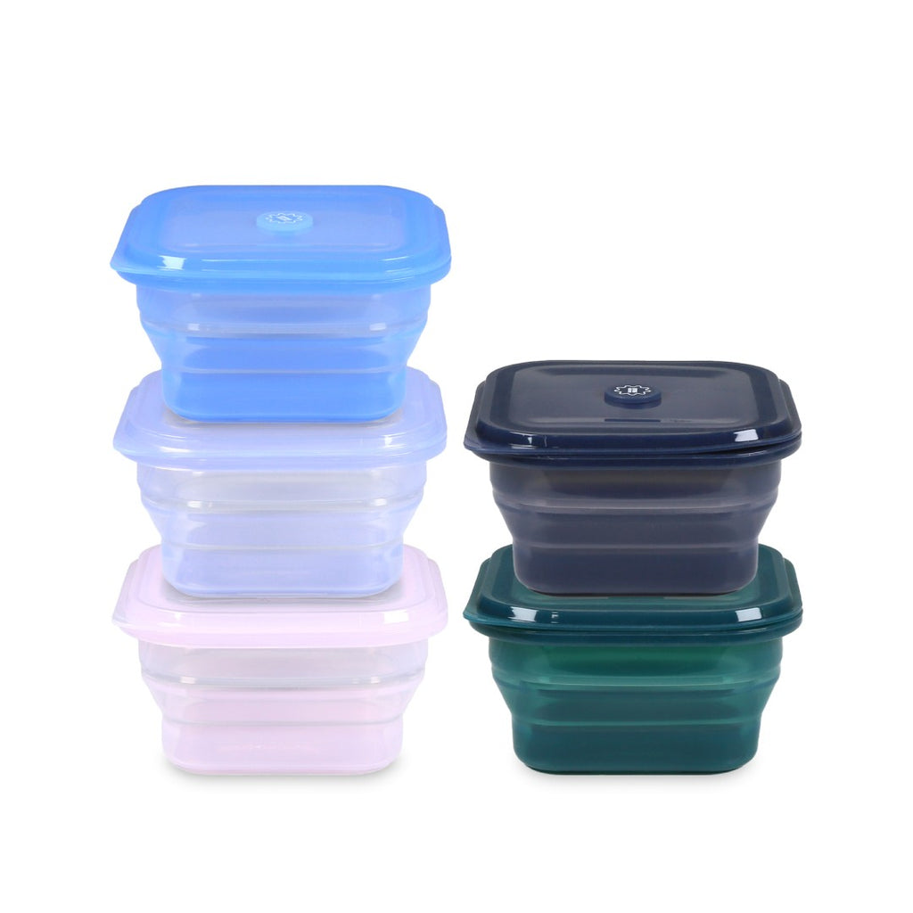 PushLock containers in several colors, stacked