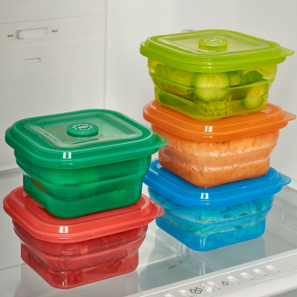 PushLock containers with food inside a freezer