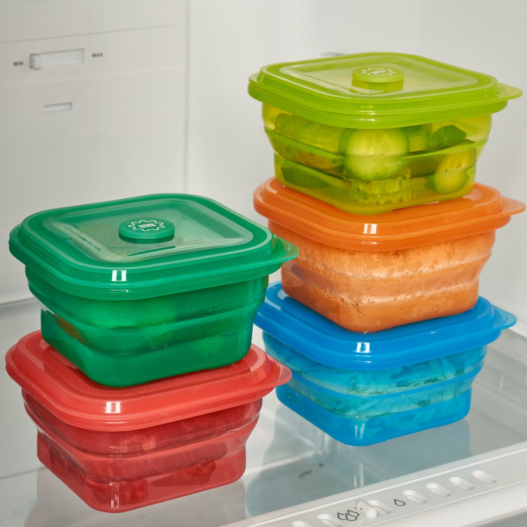 PushLock containers with food inside a freezer
