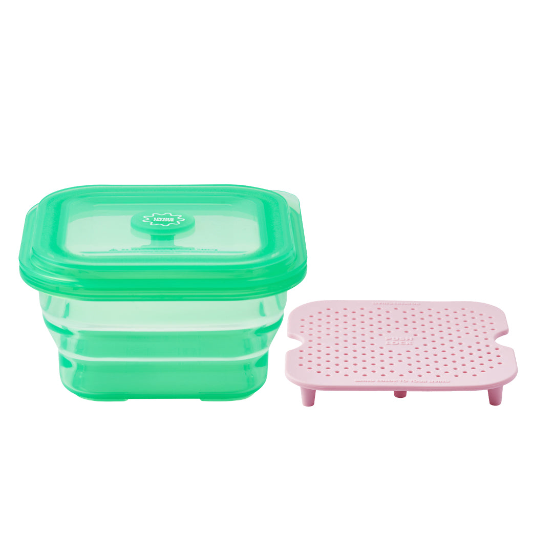 PUSH LOCK 1800ml + Steam Tray (Green&Pink)
