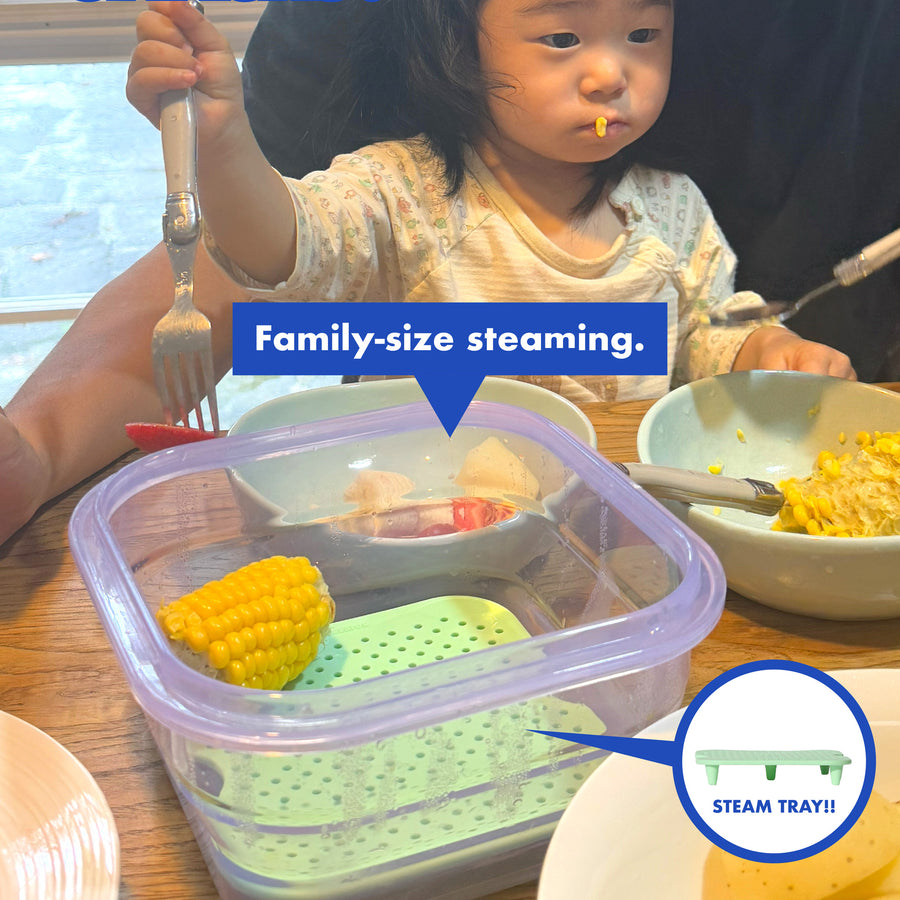 [PUSHLOCK] Collapsible Silicone Container + Steam Tray