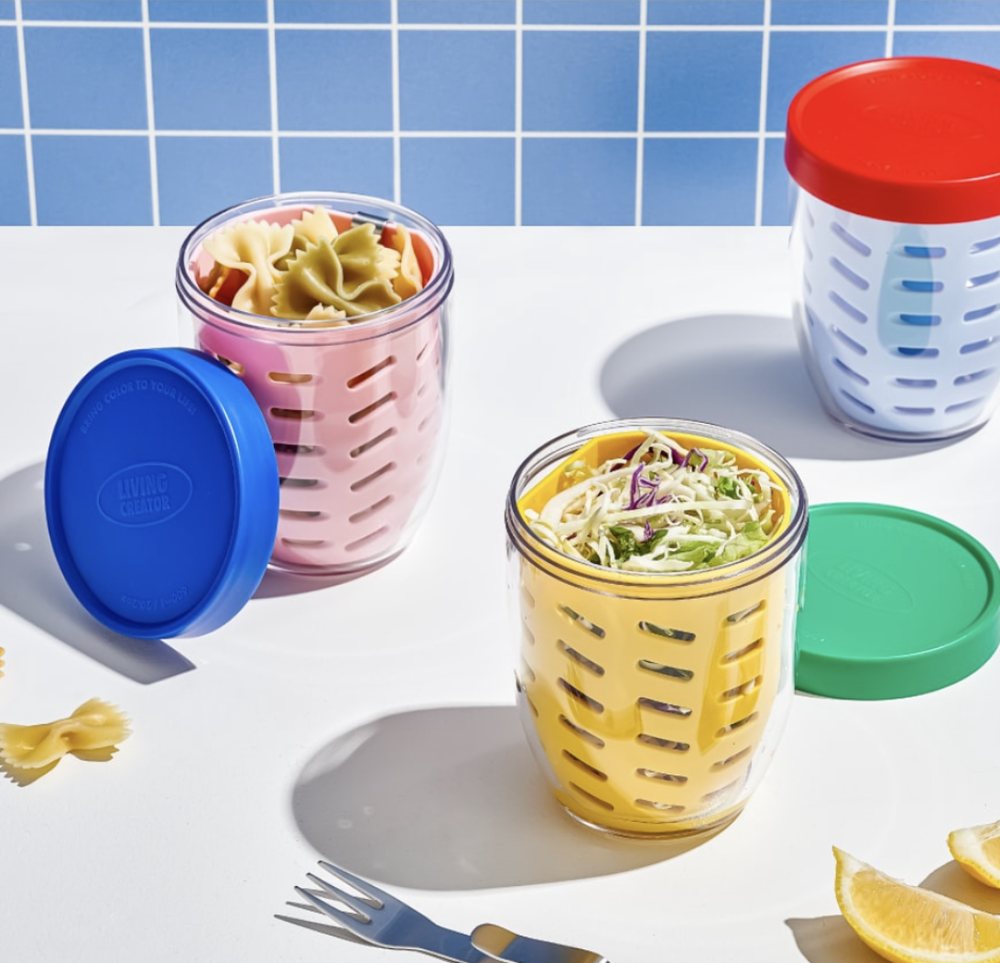 KEEPER POTs packed with pasta and salad